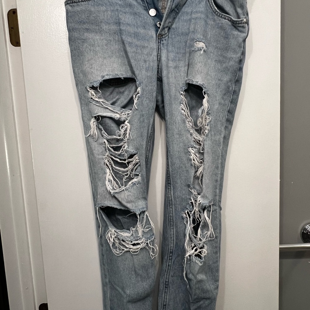 Blue Ripped Denim Jeans